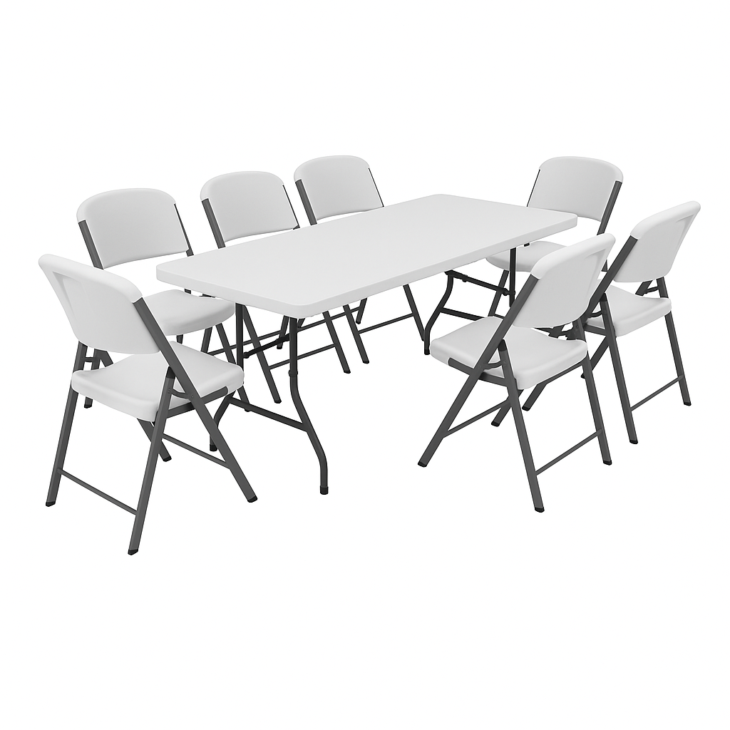 Mesa rectangular + 8 sillas